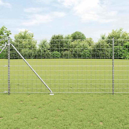 vidaXL Zaun mit Pfosten Silber 1 x 25 m Stahl