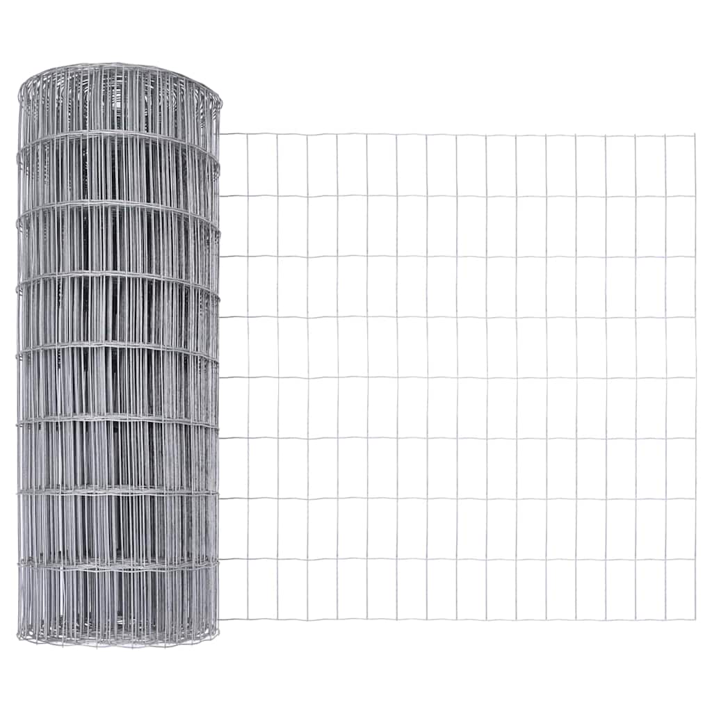 vidaXL Zaun mit Pfosten Silber 0,6 x 50 m Stahl