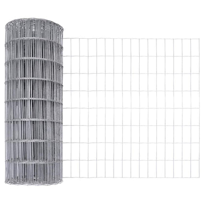 vidaXL Zaun mit Pfosten Silber 0,6 x 50 m Stahl