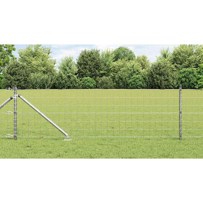 vidaXL Zaun mit Pfosten Silber 0,4 x 50 m Stahl