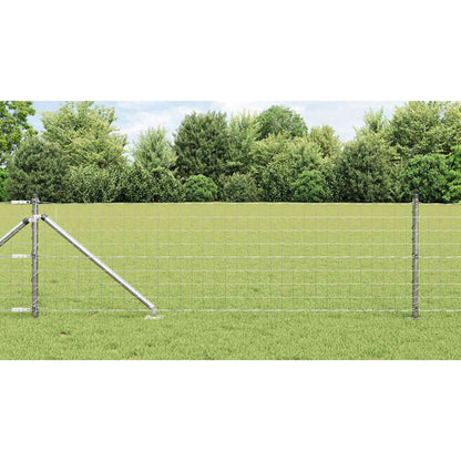 vidaXL Zaun mit Pfosten Silber 0,8 x 10 m Stahl