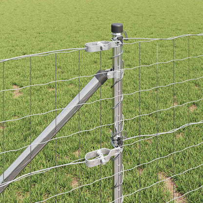 vidaXL Zaun mit Pfosten Silber 0,8 x 10 m Stahl