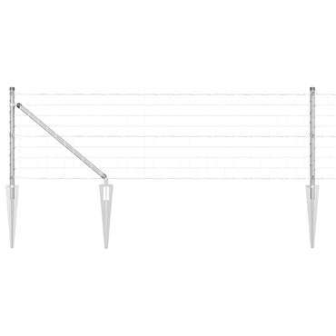 vidaXL Zaun mit Pfosten Silber 0,8 x 10 m Stahl