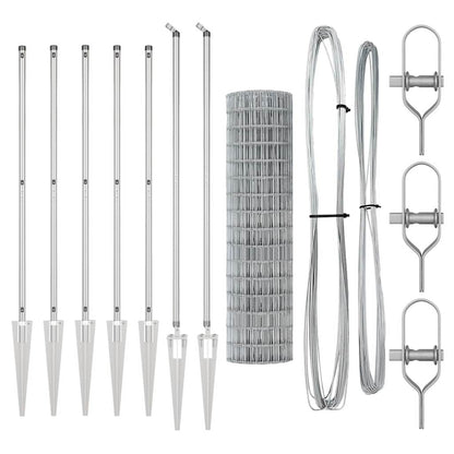 vidaXL Zaun mit Pfosten Silber 1,4 x 10 m Stahl