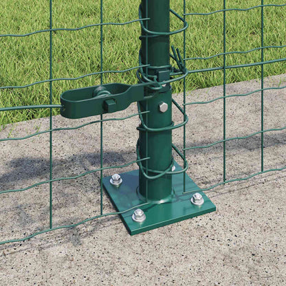 vidaXL Zaun mit Pfosten Grün 0,6 x 10 m Stahl und PVC