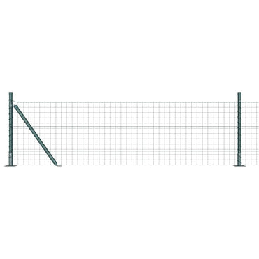 vidaXL Zaun mit Pfosten Grün 0,6 x 10 m Stahl und PVC