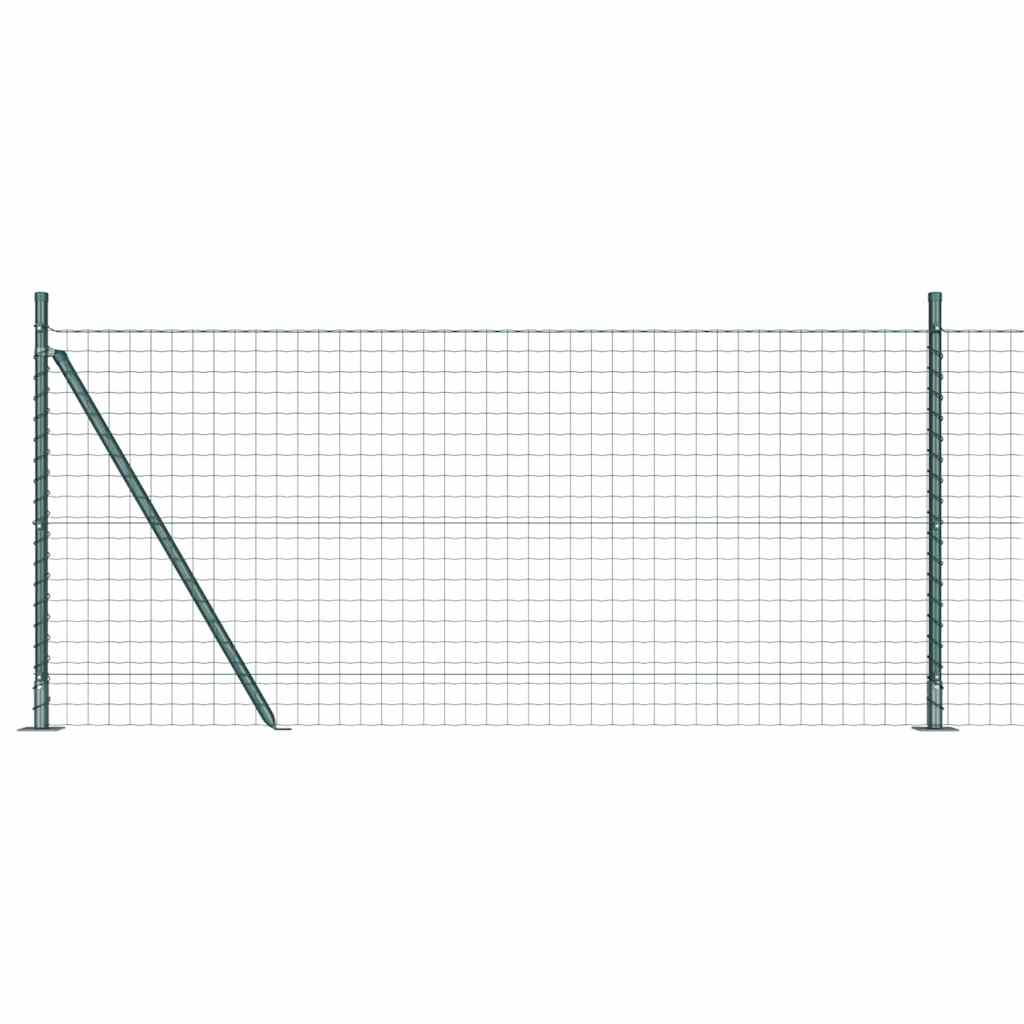vidaXL Zaun mit Pfosten Grün 0,8 x 10 m Stahl und PVC