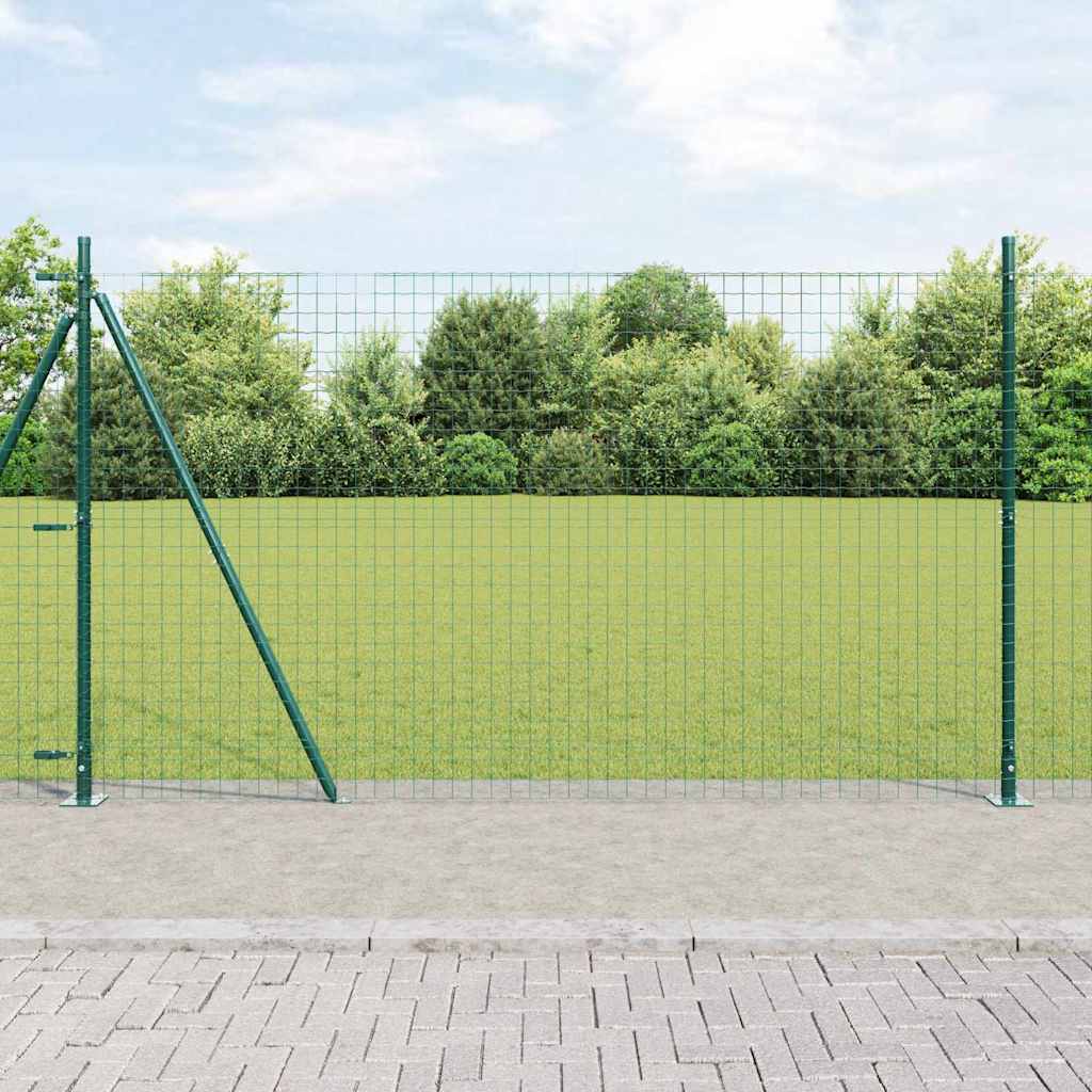 vidaXL Zaun mit Pfosten Grün 1,6 x 10 m Stahl