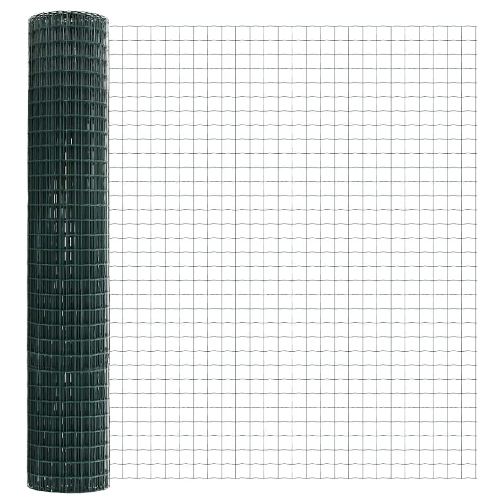 vidaXL Zaun mit Pfosten Grün 1,6 x 10 m Stahl
