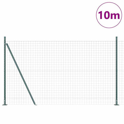 vidaXL Zaun mit Pfosten Grün 1,6 x 10 m Stahl