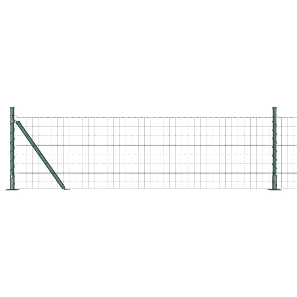 vidaXL Zaun mit Pfosten Grün 0,4 x 10 m Stahl und PVC