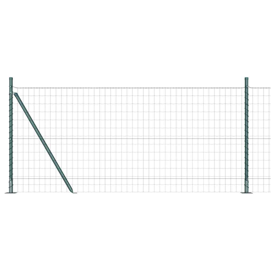vidaXL Zaun mit Pfosten Grün 0,8 x 10 m Stahl und PVC