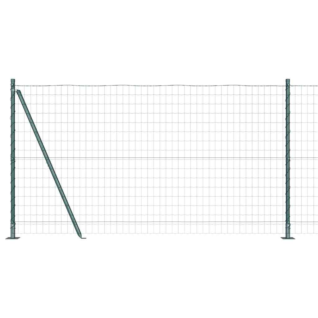vidaXL Zaun mit Pfosten Grün 1,2 x 10 m Stahl und PVC