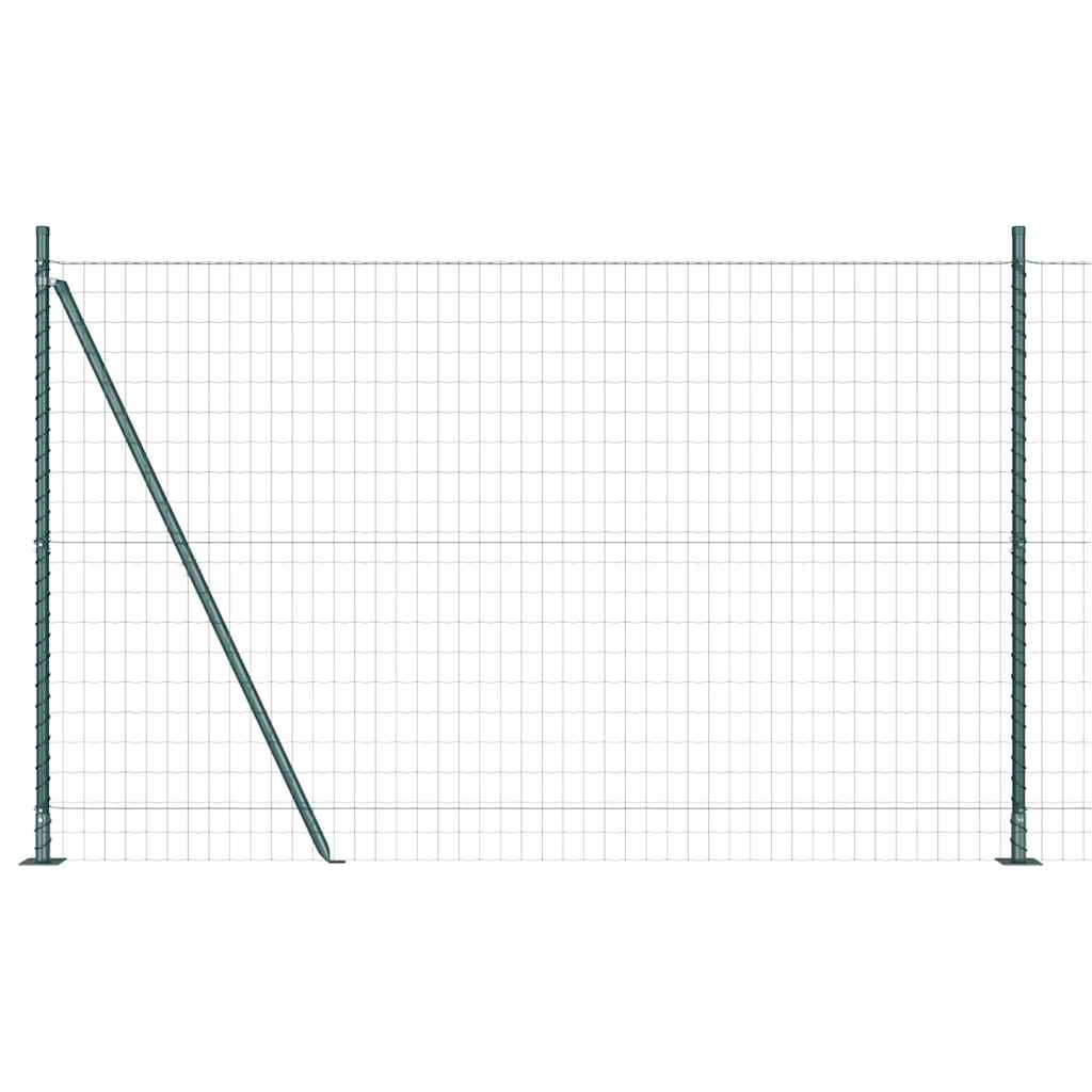 vidaXL Zaun mit Pfosten Grün 1,5 x 10 m Stahl und PVC