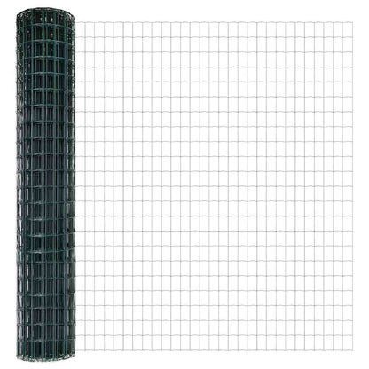 vidaXL Zaun mit Pfosten Grün 1,5 x 10 m Stahl und PVC