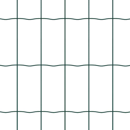 Zaun mit Pfosten Grün 0,4 x 10 m Stahl und PVC