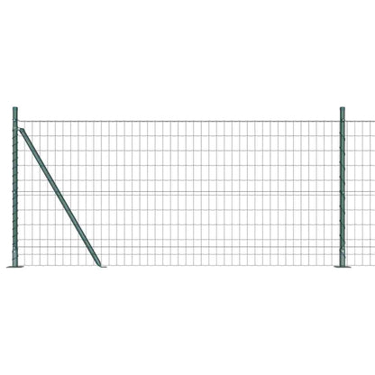 Zaun mit Pfosten Grün 1 x 10 m Stahl und PVC