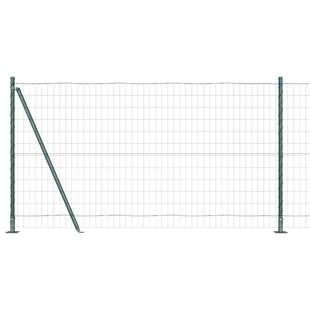 vidaXL Zaun mit Pfosten Grün 1,2 x 10 m Stahl und PVC