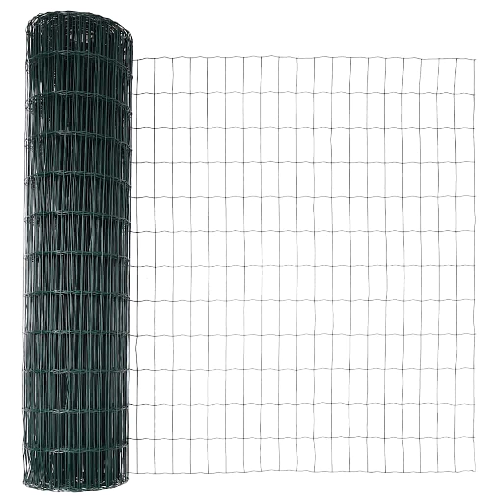 vidaXL Zaun mit Pfosten Grün 1,2 x 10 m Stahl und PVC