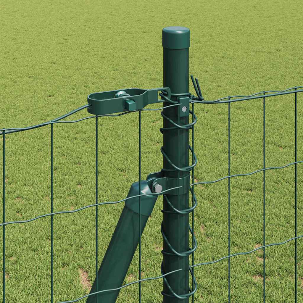 Zaun mit Pfosten Grün 1,5 x 10 m Stahl und PVC