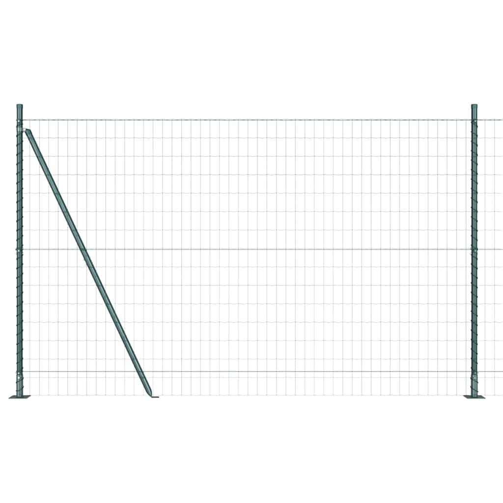 vidaXL Zaun mit Pfosten Grün 1,6 x 10 m Stahl und PVC