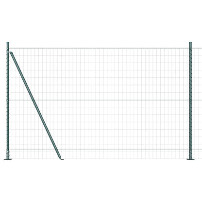 vidaXL Zaun mit Pfosten Grün 1,6 x 10 m Stahl und PVC