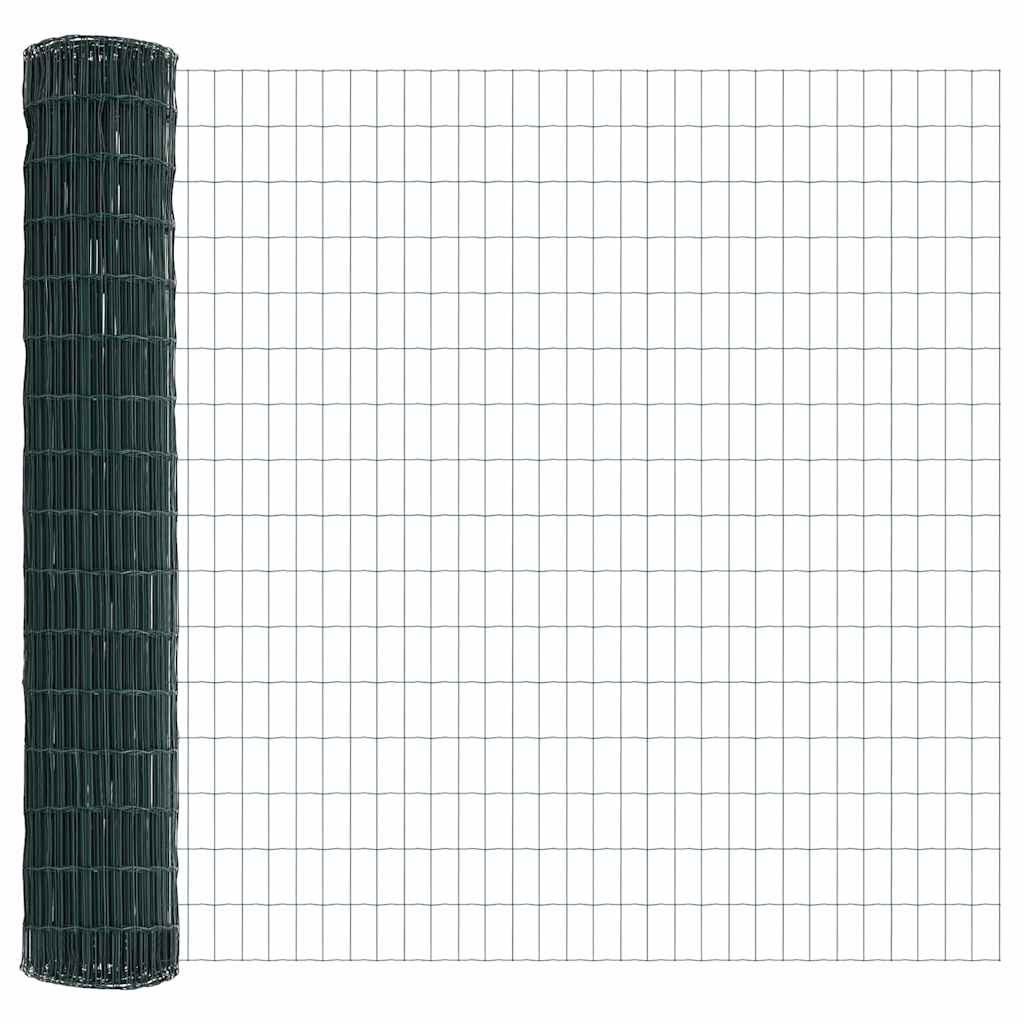 vidaXL Zaun mit Pfosten Grün 1,6 x 10 m Stahl und PVC