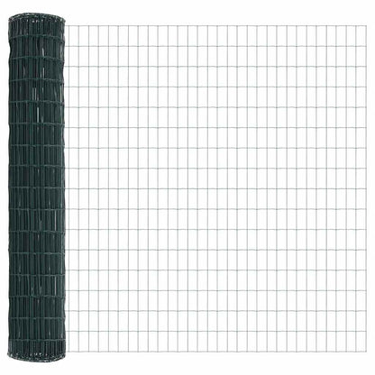 vidaXL Zaun mit Pfosten Grün 1,6 x 10 m Stahl und PVC