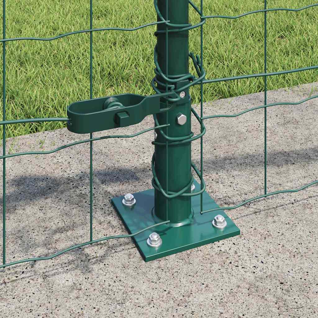 vidaXL Zaun mit Pfosten Grün 0,4 x 10 m Stahl und PVC