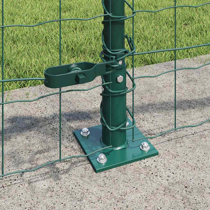 vidaXL Zaun mit Pfosten Grün 0,4 x 10 m Stahl und PVC
