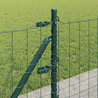 vidaXL Zaun mit Pfosten Grün 0,4 x 10 m Stahl und PVC