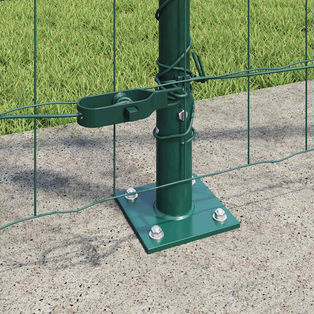 vidaXL Zaun mit Pfosten Grün 1,2 x 10 m Stahl und PVC