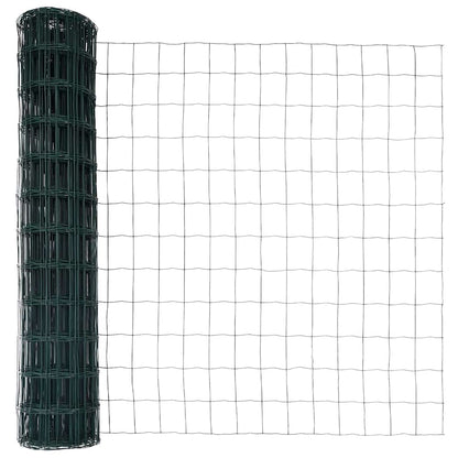 vidaXL Zaun mit Pfosten Grün 1,2 x 10 m Stahl und PVC