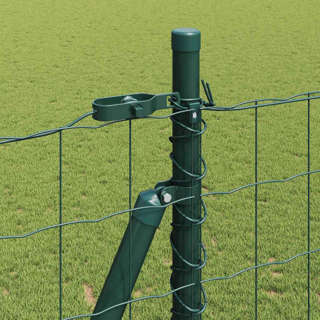 Zaun mit Pfosten Grün 1,5 x 10 m Stahl und PVC