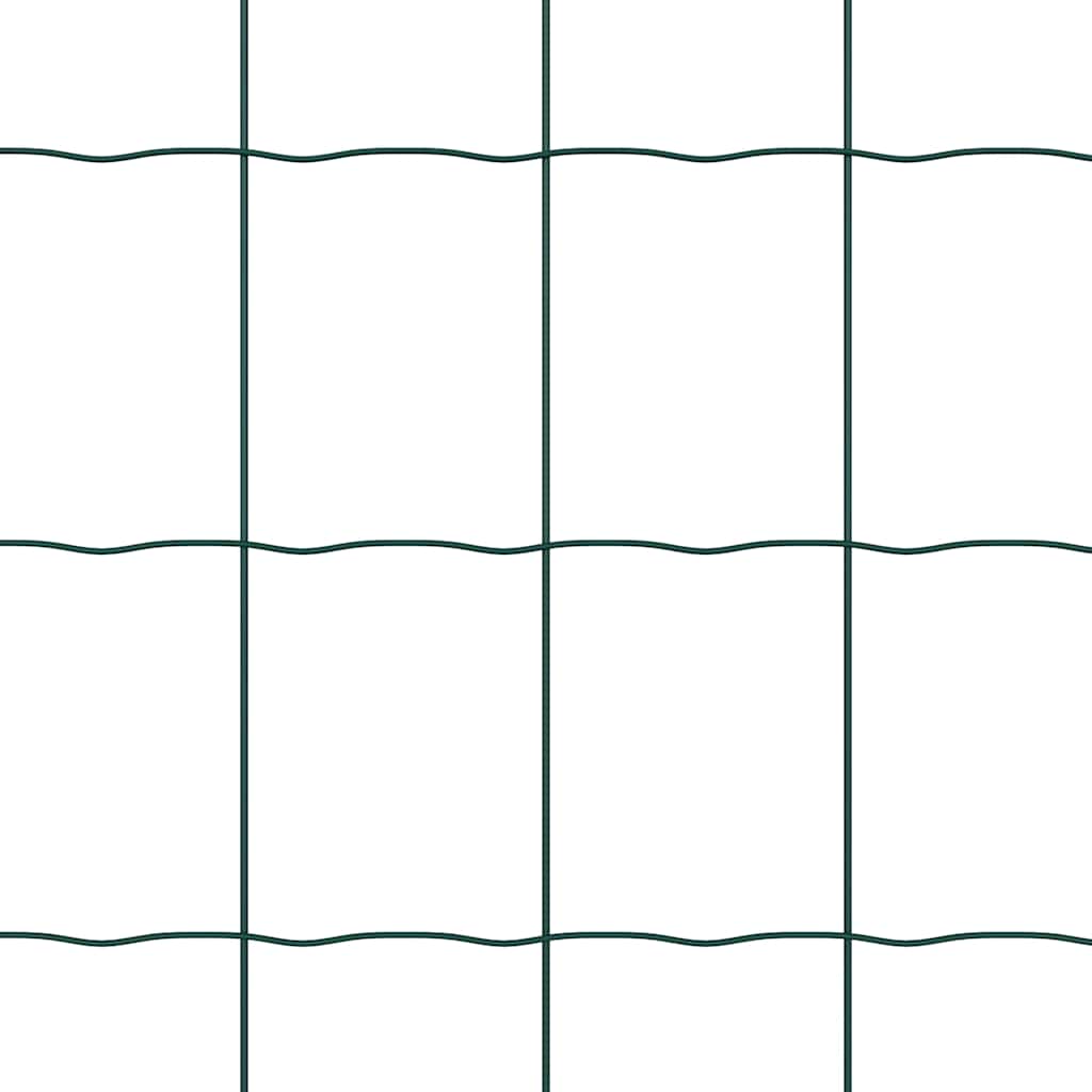 vidaXL Zaun mit Pfosten Grün 1,6 x 10 m Stahl und PVC