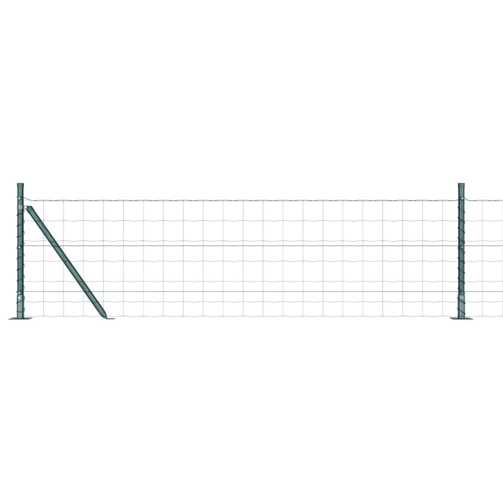 vidaXL Zaun mit Pfosten Grün 0,4 x 10 m Stahl und PVC
