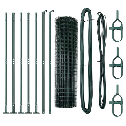 vidaXL Zaun mit Pfosten Grün 1 x 10 m Stahl
