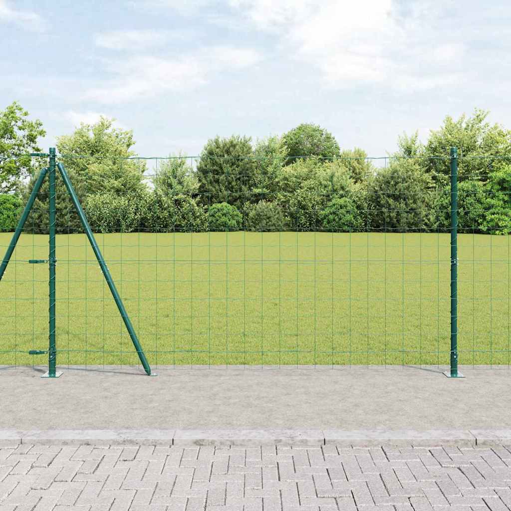 vidaXL Zaun mit Pfosten Grün 1,2 x 10 m Stahl
