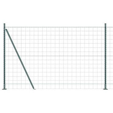 vidaXL Zaun mit Pfosten Grün 1,4 x 10 m Stahl und PVC