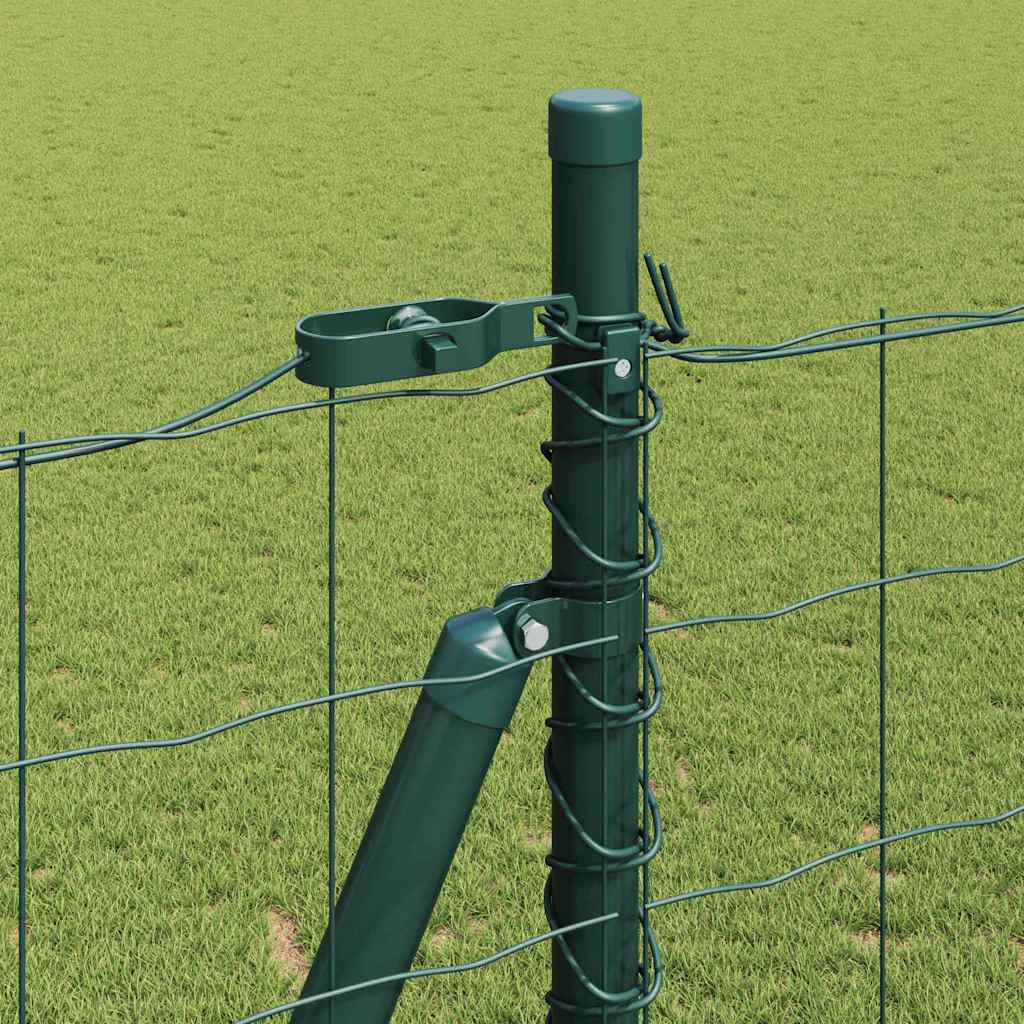 vidaXL Zaun mit Pfosten Grün 1,5 x 10 m Stahl