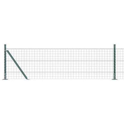 vidaXL Zaun mit Pfosten Grün 0,4 x 25 m Stahl und PVC