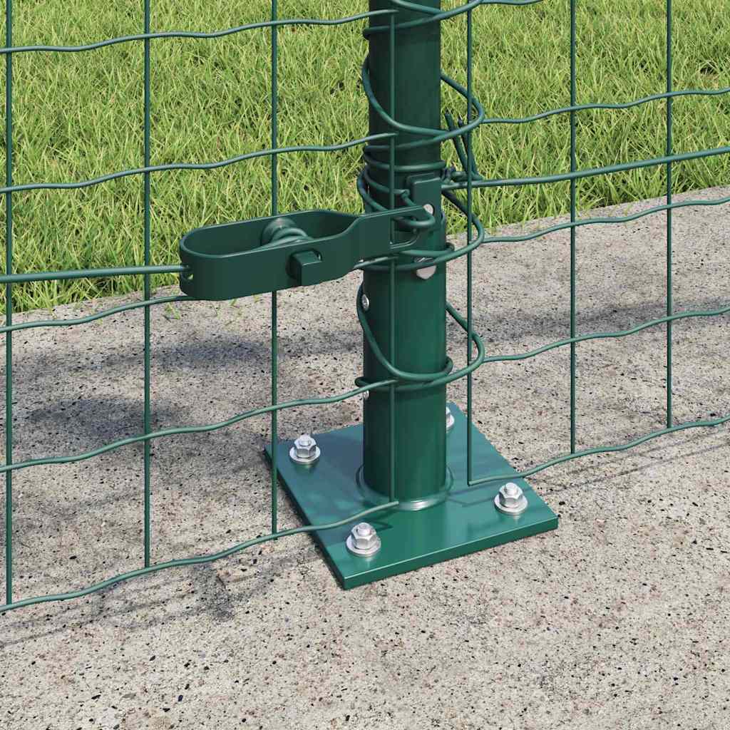 vidaXL Zaun mit Pfosten Grün 0,8 x 25 m Stahl und PVC