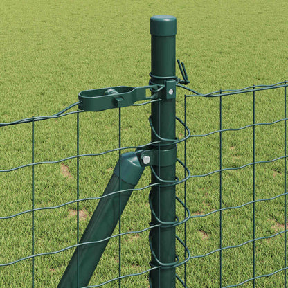 vidaXL Zaun mit Pfosten Grün 0,8 x 25 m Stahl und PVC