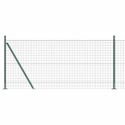 vidaXL Zaun mit Pfosten Grün 0,8 x 25 m Stahl und PVC