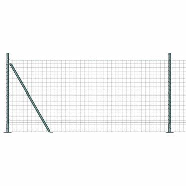 vidaXL Zaun mit Pfosten Grün 1 x 25 m Stahl und PVC
