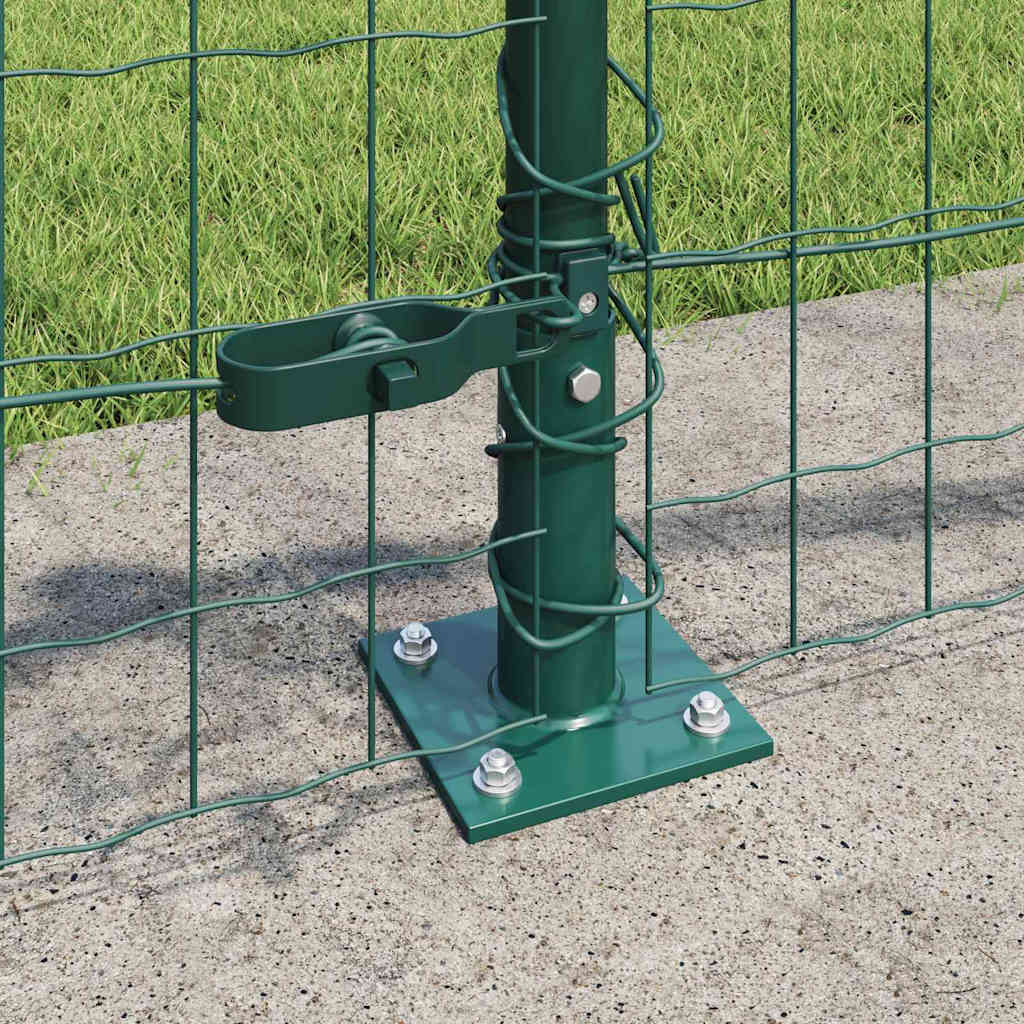 vidaXL Zaun mit Pfosten Grün 0,4 x 25 m Stahl und PVC