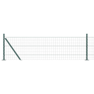 vidaXL Zaun mit Pfosten Grün 0,4 x 25 m Stahl und PVC
