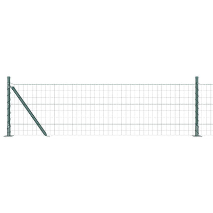 vidaXL Zaun mit Pfosten Grün 0,4 x 25 m Stahl und PVC