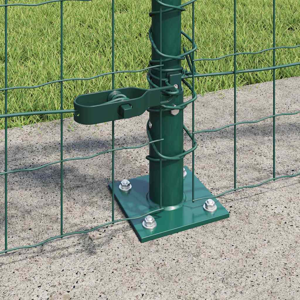 vidaXL Zaun mit Pfosten Grün 0,8 x 25 m Stahl und PVC