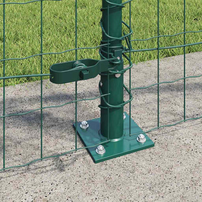 vidaXL Zaun mit Pfosten Grün 0,8 x 25 m Stahl und PVC